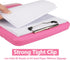 Clipboard with Storage, Foldable Nursing Clipboard, Waterproof Plastic Clipboards for Office Writing, Drawing (Pink)