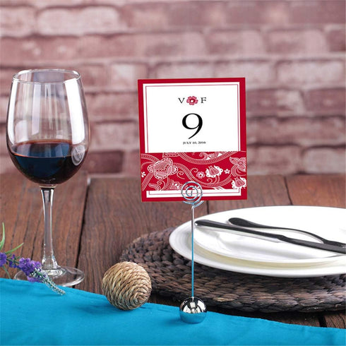Ring Loop Round Shape Craft Wire Clip, 30 Pack Silver Table Card Holders for Party Decoration