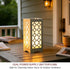 9" Tall LED Table Lamp with Flower Shaped Carving (Battery & USB Operated) - LED Desk Lamps Rechargeable with USB