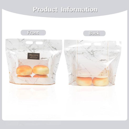 50 Packaging, (12.6x10.8") Funcoo Pcs Plastic Bread Bags for Homemade Sourdough Bread Bakery Storage Bags with Window