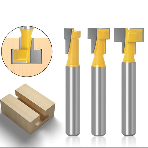 TOEVER 5pcs Set, 1/4 Inch Set 5/16&3/8 1/2 &5/8 &7/16 Inch Keyhole Router Bits Shank Router bits, Router Bit & Blade