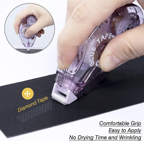XUXU 8 Pack Double Sided Tape Roller, Permanent Adhesive Dots Tape Dispenser for Crafts