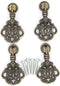 4 PCs Vintage Pendant Pull Handles - Antique Brass Drop Pulls for Cabinet Dresser Wardrobe, 2-13/64" Height