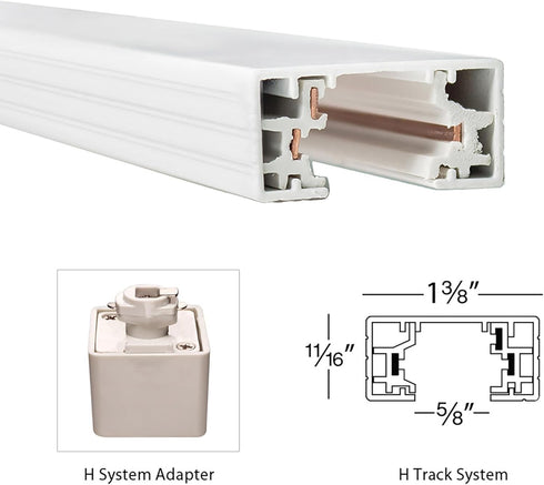 WAC Lighting H Track Left L Connector - White Finish