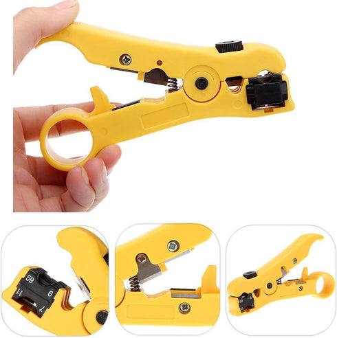 Pack of 2 Universal Cable Wire Stripper Cutter Tool for Flat or Round UTP Cat5 Cat6 Wire Coaxial