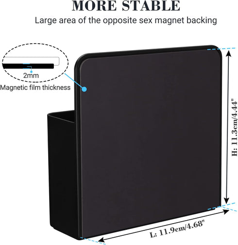 Strong Magnetic Dry Erase Marker Holder, Whiteboard/Fridge Pen Organizer, Remote Control Holder, Black