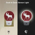 EKOBLA Moose Night Light Christmas Red Black Plaid Plug-in Nightlights Auto Sensor Energy Efficient Dusk to Dawn LED