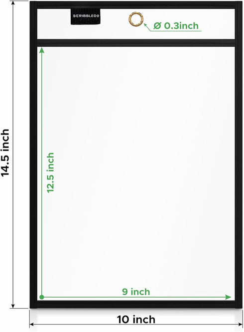 Scribbledo Job Ticket Holders, 9x12 (50 Pack), Clear Plastic Sleeves for Documents, Hanging Folder Sleeves