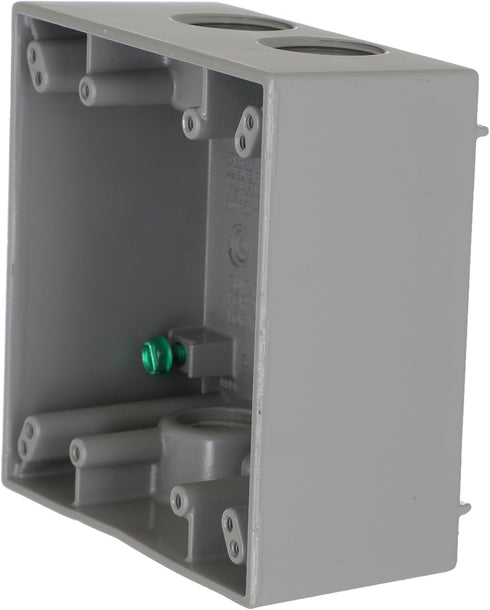 5345-0 2 5-3/4-Inch Hubbell Outdoor Lighting-Bell Gang Gray Outdoor Box