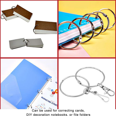 Coideal 3 Inch Extra Large Metal Book Rings, 10 Pcs Easy to Open and Close Loose Leaf Binder Rings, Silver