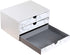 Leather Desk Organizer with 3 Drawers, Executive Office Supplies Desktop Filing Cabinet for Documents, White