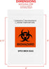 GPI - 6" X 9" 100 Pack, Biohazard Specimen Zip Bags, With Pouch, 2 Mil Thick, For Your Laboratory Or Health Care Facility Samples. by GPI POLY