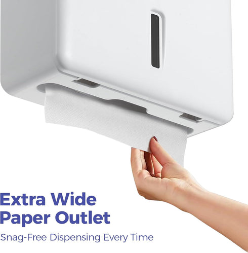 Commercial Stardrix Multifold Paper Towel Dispenser Wall Mount (White) Large Capacity C-Fold, Trifold, and Folded Hand