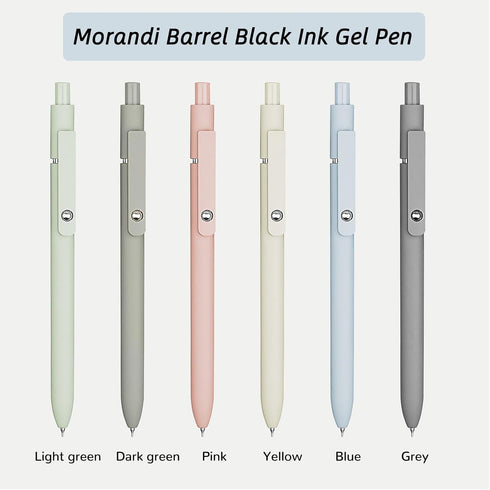 Gel Pens, 6 Pcs 0.5mm Fine Point Smooth Writing Japanese Cute Black Ink Pens for Journaling and Note Taking