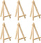 PATIKIL 12 Pack 5.9" Mini Wooden Easel Stand for Displaying Photos, Canvases, Wedding, Wood Color