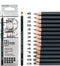Sketch Pencil Drawing Set, 14 Pencils 6H, 4H, 2H, HB, 1B, 2B, 3B, 4B, 5B, 6B, 7B, 8B, 10B, 12B