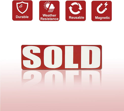 Sold Sign Rider for Realtors - Reusable Magnetic Sold Sign for Real Estate Agents by Office Products and Signs