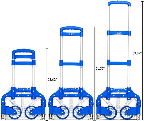 Pinikuyiro 165lbs Folding Hand Truck Aluminum Portable Folding Hand Cart Capacity Hand Cart and Dolly Ideal for Home
