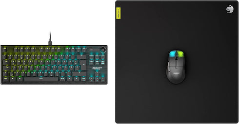 ROCCAT Sense Pro Square PC Gaming Mousepad, Non-Slip Rubber Back, Speed Military-Grade Fabric, Black