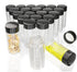 JIUWU 20 Pack 20 ml Clear Glass Vials with Screw Caps, Small Size Storage Bottle for Lab/Travel