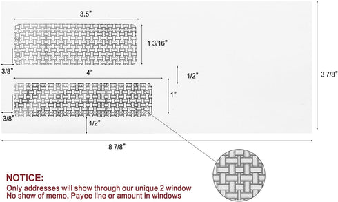 HERKKA #9 Double Window Security Envelopes, 500 Pack, Designed for Quickbooks Invoices, 24 LB