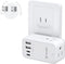 TROND 3 Prong to 2 Prong Adapter with 360 Rotating Plug, 2 Prong Outlet Extender with 3 AC Outlets and 4 USB Ports