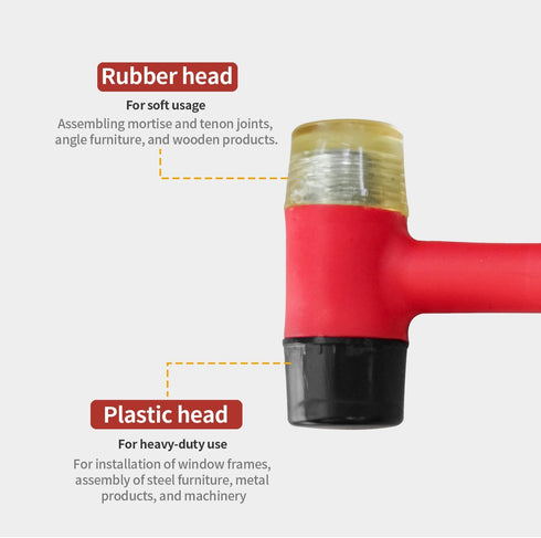 Small Rubber Mallet, Double-Face Hammer, Rubber Hammer for Vinyl Flooring, Tile, Crafts, and Jewelry Making
