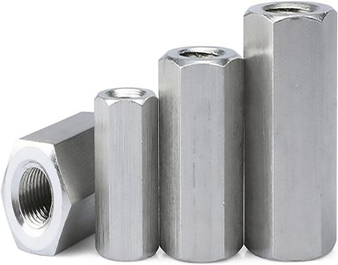 5PCS M6 X 1-Pitch 10mm Length 304 Stainless Steel Metric Hex Coupling Nut