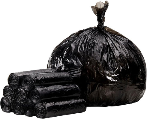 1000 Count 7-10 Commercial 24" 24" TYPLASTICS Trash Can Liner - Wholesale Black Garbage bags on Perforated Roll Gallon