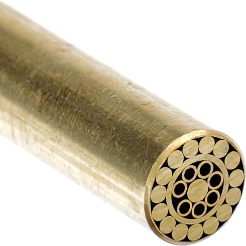 Mosaic Pin - (0.312 (5/16) Inch Diameter) - (919BBBBB) - (Brass Outer Material)(Brass Inner Material) - Decorative Knife Handle Pins and Rods for Fixed Blade Knives