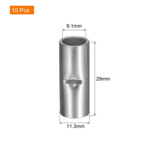 MECCANIXITY 10Pcs Non Insulated Butt Connectors BN-22 for 4AWG Electrical Wire Crimp Ferrule Terminals
