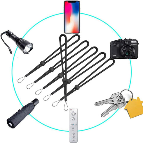 YOUOWO Adjustable Wrist Lanyard for Flashlight Wallet USB Flash Drive, 6 PACK Hand Strap for Cell Phone Charms Key ID