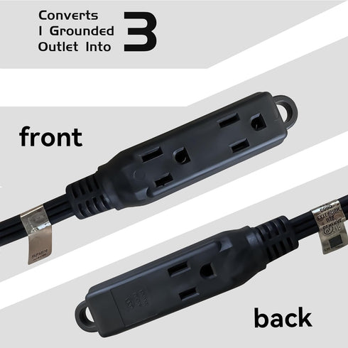 3FT Extension Cord with Multiple Outlets Flat Plug, 16 Gauge Heavy Duty Cable for Kitchen Home Appliance