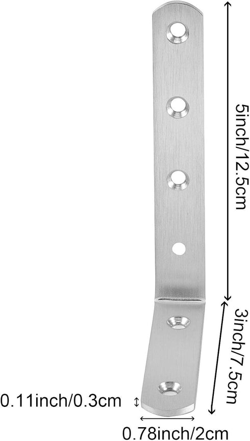 20PCS 5 3 Inch 35Lbs ZOENHOU x L Brackets, Capacity Stainless Steel Corner Brace Joint Right Angle Bracket, L Bracket
