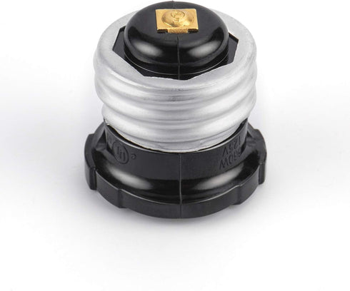 DiCUNO UL Listed E26 to Polarized Outlet Socket Adapter, Standard E26 Base Light Bulb Converter Black