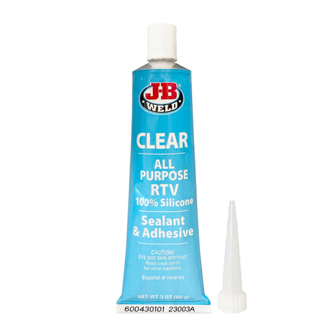 J-B Weld 31310 Clear All-Purpose RTV Silicone Sealant and Adhesive - 3 oz.
