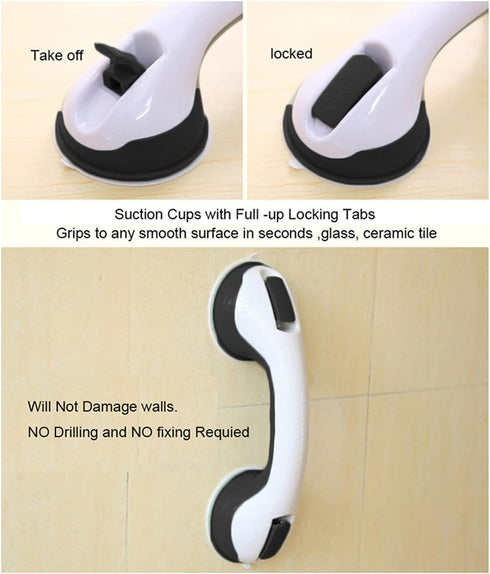 ONQendDv Grab Bars for Wall,Vacuum Suction Cup Armrest Non-Slip Support Toilet Bathroom Shower Handle Bathroom Handrail