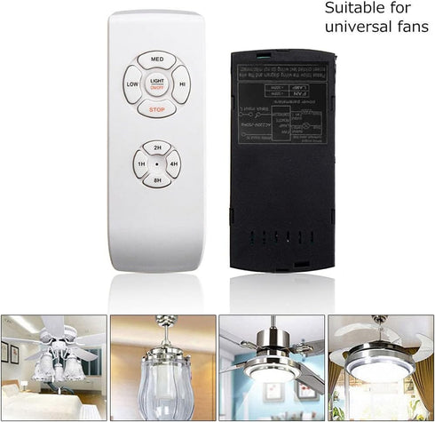 Ranjaner 3-in-1 Universal Ceiling Fan Remote Control Kit, Wireless Remote Control and Receiver Kits for Lamp, Ceiling