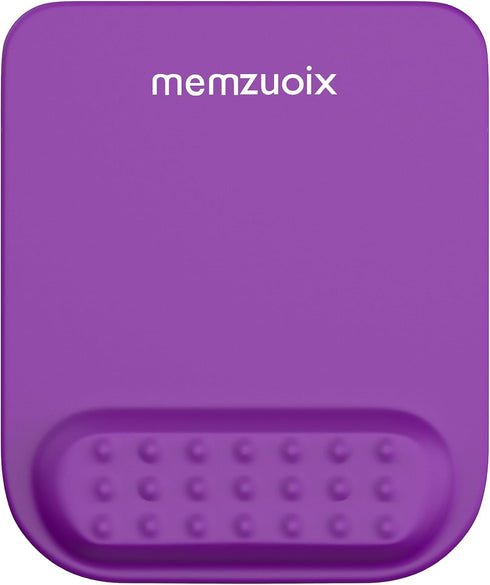 memzuoix Purple Ergonomic Mouse Pad with Wrist Rest, Premium Memory Foam Cushioning, Non-Slip Base for Home Office