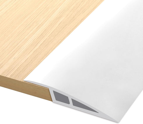 Floor Transition Strip Self Adhesive for Vinyl Door Threshold, Carpet Edging Strip from 2/5" to 3/5" (White, 3.3 Ft)