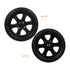2pcs Holibanna Black Rubber Caster Wheels for Foldable Utility Cart Heavy Duty Replacement Rolling Cart Accessories
