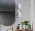 2-Light Tawson Talos Wall Sconce Light in Brushed Nickel with Satin Etched Glass Shade for Hallway, Entryway, Passway