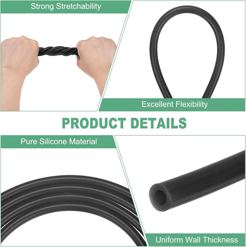 1/8"(3mm) 1/4"(6mm) 11ft(3.5 M METERXITY Silicone Tubing, ID x OD Silicone Rubber Vacuum Tube, M) High Temp Water Air