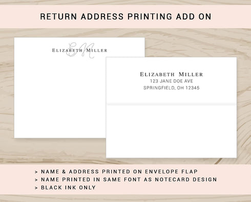 Monogrammed Set 10 Customizable Note Cards - of with Envelopes