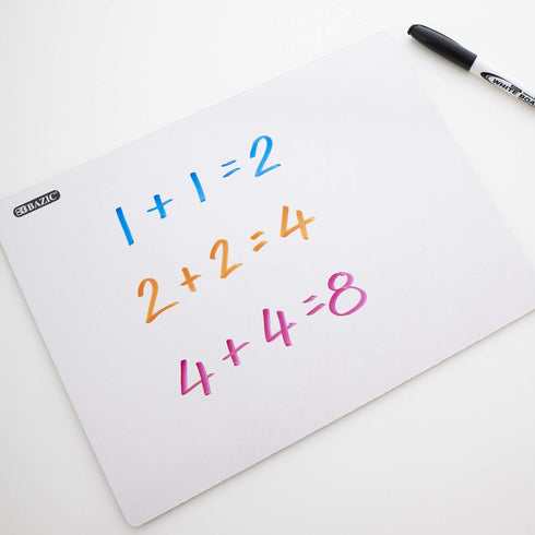 BAZIC Dry Erase Lap Board 9"x12", Double Sided Primary Ruled & Blank, Small Portable Whiteboards for Teacher Home,