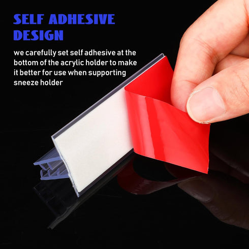 50 Counters, (1*3in) Fulmoon Pcs Sign Holder, Adhesive Base Sign Holders Multiple Uses for Warehouses, Base Holders