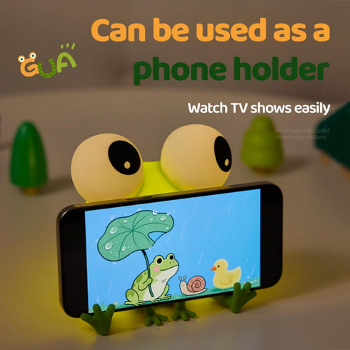 CQDAKET Dimmable, Frog Night Light for Kids, Rechargeable Bedside Touch Lamp, with Timer, Soft Silicone Nursery Night