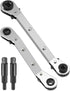 HVAC Service Wrench Set, Refrigeration Wrench Tool with 2 Hex Bit Adapter Kit UIInosoo for Air Conditioner