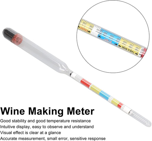 Xcello 3 Wine Making Meter, Home Brewing Beer Hydrometer Test Jar Scales Household Supplies