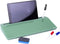 Birch Desktop Whiteboard with Storage & Multiple Markers, Glass Dry Erase Board, Notepad, Tabletop Desk Whiteboard